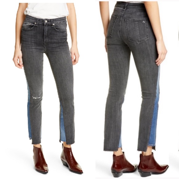 rag & bone Nina High-rise Ankle Cigarette Repair Jeans In Repair Bakton size 29 - Picture 1 of 13